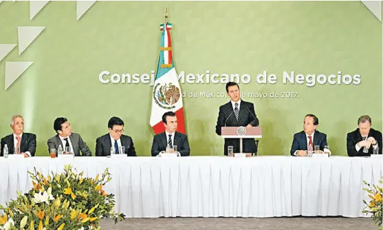  ?? ARACELI LÓPEZ ?? Reunión del Consejo Mexicano de Negocios con el presidente Enrique Peña Nieto.