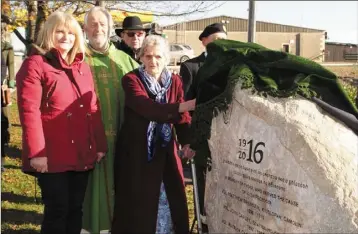  ??  ?? Maggie Carton with Peggy Carton Byrne and Fr Joe Kavanagh