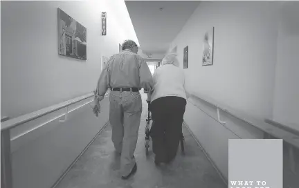  ??  ?? Jeff Marier and his mother Mary at her long-term-care home in Ottawa. “As the disease progresses, it becomes easier for the patient and harder for the family. Mom is in her own world now,” Jeff says.