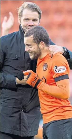  ??  ?? Dundee United’s Paul McMullan has enjoyed playing under Robbie Neilson.