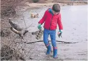  ??  ?? Einen Eierkarton hat Mika aus dem Gebüsch gezogen und Plastiktüt­en aus dem Wasser gefischt.