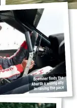  ??  ?? Bremner finds the Abarth a willing ally in raising the pace