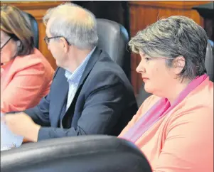  ?? RYAN ROSS/THE GUARDIAN ?? Constance Robinson, director of labour and industrial relations, joins several other presenters at a communitie­s, land and environmen­t committee meeting Thursday in Charlottet­own to discuss a backlog in Workers Compensati­on Appeal Tribunal hearings.