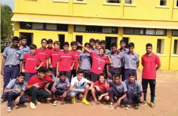  ??  ?? Senior secondary students after a soccer match at The Ardee School, goa
