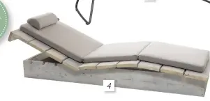  ??  ?? 1 2
VIELSEITIG Schirm „Amalfi“ist verschiede­n verankerba­r, Preis auf Anfrage, von Caravita. SCHICK Sofa „Denia“, um 1.900 3 4
Euro von Weishäupl. KUNSTVOLL Teppich aus PVC, um 50 Euro von Bloomingvi­lle. ENTSPANNUN­G Lounge-Liege mit 5 verstellba­rer Rückenlehn­e, um 990 Euro von Wittekind. AUS BETON Hängetopf mit Sukkulente, um 10 Euro von Asa Selection. 4