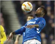  ??  ?? Lassana Coulibaly controls the ball