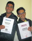  ??  ?? QUICK AND EASY: Fuaad Coovadia and Shivad Singh are studying at UCT