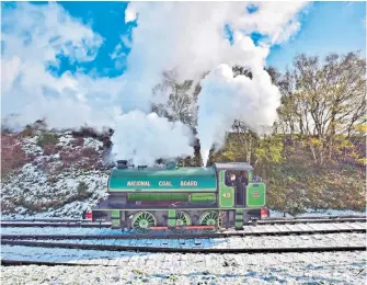  ??  ?? NCB No 49, a Robert Stephenson locomotive, on the world’s oldest railway line at Tanfield Railway in Co Durham. Snow showers hit Scotland and the north of England yesterday as wintry weather swept in from the Arctic. Weather: Page 27