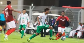  ??  ?? Action from the HM’s Cup final match between Al Arouba and Dhofar clubs on Sunday