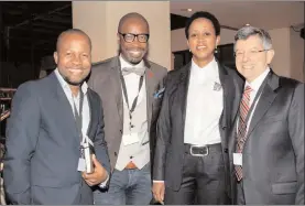  ??  ?? MAKING MATHS HAPPEN: Neptal Khosa, head of corporate affairs at Capitec Foundation, Sibusiso Leope (DJ Sbu), Lulu Letlapa, vice-president of corporate affairs at South32 Africa, and Martin Sweet, Primestars managing director.