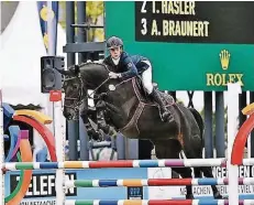  ?? FOTO: GESTÜT SEEHOF ?? Bei den Deutsche Meistersch­aft in Aachen ritt Liam Broich vom RV Kaldenkirc­hen auf den achten Platz.