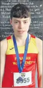  ?? ?? Sean Riordan won gold in the 600m and bronze in the U13 shot putt.