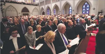  ?? AP PHOTO ?? Family and friends attend a funeral service for former President George H.W. Bush at St. Martin’s Episcopal Church on Thursday in Houston.