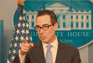  ?? Foto archivo: reuters ?? Steve Mnuchin, secretario del Tesoro, puso agosto como plazo para la reforma de impuestos.