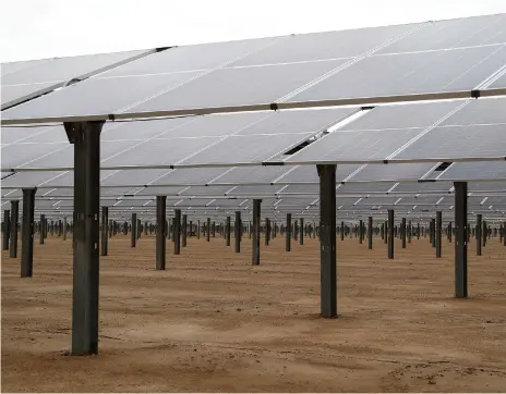  ?? Pawan Singh / The National ?? Mohammed bin Rashid Al Maktoum Solar Park in Dubai. The UAE’s renewable capacity hit 2,540MW in 2020