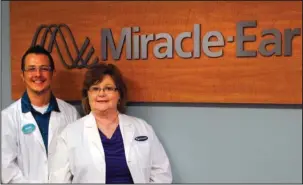  ?? Submitted photo ?? FREE HEARING SCREENINGS: Payne’s Miracle-Ear Hearing Center will offer free hearing screenings during June in recognitio­n of National Men’s Health Week. From left are Shane Short and Tammy Payne, franchise owner.