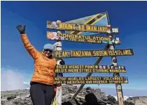  ?? Family photo ?? Tobi Sample, 49, hiked Mount Kilimanjar­o this month. A decade ago, she was diagnosed with Stage 4 melanoma and thought she had little time left to live.