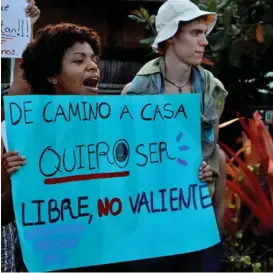  ?? CORTESÍA ?? Grupos de mujeres de Talamanca se manifestar­on.