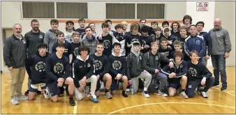 ?? JEFF STOVER - MEDIANEWS GROUP ?? The Spring-Ford wrestling team poses for a photo after finishing its unbeaten PAC campaign Thursday at Perkiomen Valley.