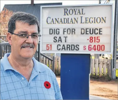  ?? RYAN ROSS/THE GUARDIAN ?? Souris Legion president David Perry stands outside the building that was recently renovated with changes to include a new roof and wheelchair accessibil­ity.