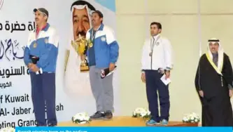  ??  ?? Kuwait winning team on the podium.