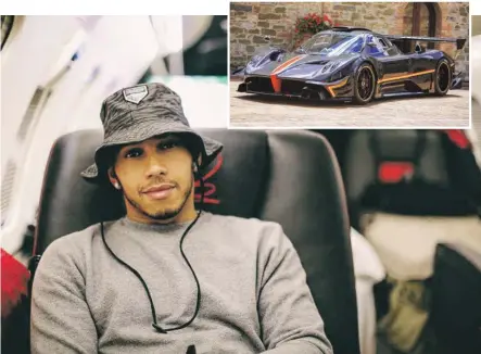  ?? BILDER: SN/INSTAGRAM/LEWIS HAMILTON, PAGANI PRESS ?? Hamilton im Anflug auf Brasilien. Oben im Bild ein Pagani Zonda.