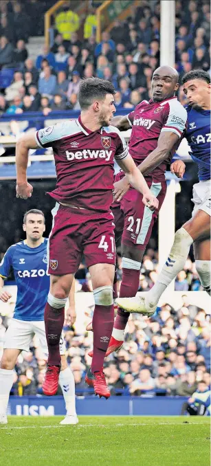  ?? ?? High flier: Angelo Ogbonna leaps above the defence to seal three points for West Ham