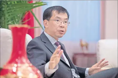 ?? CP PHOTO ?? China’s Ambassador to Canada Lu Shaye participat­es in an interview at the Embassy of the People’s Republic of China in Canada, in Ottawa on Thursday, June 29. Shaye told The Canadian Press he doesn’t think Chinese investors will want to endure what he...