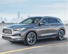  ?? FOTO: INFINITI/DPA ?? Edel: Der neue Infiniti QX50 rollt 2018 mit einem Turbobenzi­ner mit variabler Verdichtun­g zu den Händlern.