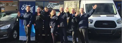  ??  ?? Henderson Motorpark, Ford dealers on the Bundoran Road, Sligo are open for business and now taking orders for 181. The Henderson Motorpark team pictured left to right are Paul McGonigle, Sales Executive, Noel Rooney, Parts Manager, Colin Barry,...