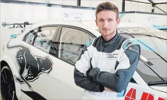  ?? JAGUAR RACING PHOTO ?? Stefan Rzadzinski, the only Canadian to compete in the first all-electric production car race series, the I-Pace eTrophy Series.