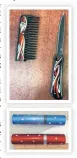  ??  ?? SCARY: A knife disguised as a comb and Tasers that look like lipstick were seized.