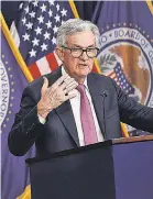  ?? KEVIN DIETSCH/ GETTY IMAGES ?? Federal Reserve Chair Jerome Powell said “it’s too soon to tell” how much stricter bank lending will hobble the economy.