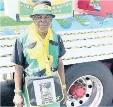  ?? TIFFANY TAYLOR ?? Patrick ‘Mr Jamaica’ Campbell during yesterday’s Emancipati­on Day Float Parade in the Corporate Area.