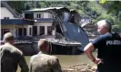  ?? Photograph: Friedemann Vogel/EPA ?? Soldiers inspect damage after the flooding of the River Ahr, in Rech in the district of Ahrweiler, Germany, on 21 July.