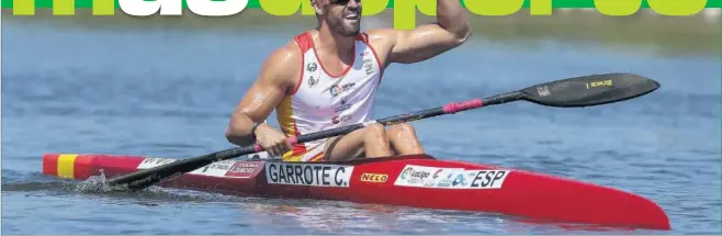  ??  ?? UNA BALA. Carlos Garrote salió como un misil en Montemor-o-Velho, consiguió aguantar los 200 metros y pudo celebrar en meta el mayor triunfo de España en el Mundial.