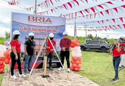  ?? ?? Representa­tives from BRIA Homes Ormoc attend the groundbrea­king of the property. (From left): Jesyl Lou Dialde (Sales and Marketing Team Leader), Engineer Philliph Jenson Concon (Production Engineer), Engineer Jazer John Fortu (Production Engineer Team Leader), Engineer Bobby Jake Azur (Technical Services Team Leader)
