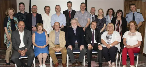  ??  ?? At the launch of the new Wexford Restorativ­e Practices Partnershi­p (WRPP) website in Clayton Whites Hotel (from left) back – Maeve O’Byrne (WLD), Tommy Somers, Terry O’Neill, Cllr Oisín O’Connell, Tony Kennedy, Garda Alan Quirke, Cllr Ger Carthy, Frank...