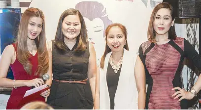  ?? Photo by GEREMY PINTOLO ?? Host Janeena Chan, Dr. Lindsay Torralba, Kojiesan marketing head Tricia Gregorio and makeup artist RB Chanco