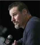  ?? MICHAEL CONROY — THE ASSOCIATED PRESS ?? Detroit Lions head coach Dan Campbell speaks during a press conference at the NFL football scouting combine in Indianapol­is on Wednesday.