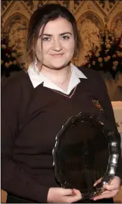  ??  ?? Discus thrower Amy Forde, winner of the Áine Dalton Williams Trophy.