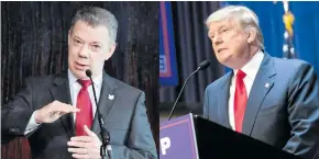  ?? ARCHIVO ?? Los presidente­s Juan Manuel Santos (Colombia) y Donald Trump (EEUU).