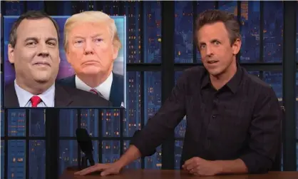  ?? Photograph: YouTube ?? Seth Meyers on Chris Christie: ‘He stood by this obviously monstrous man for years, and he still refuses to say whether he’d support Trump again in 2024.’