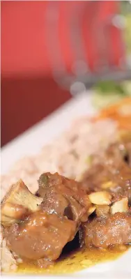  ??  ?? F&B Downtown Limited has delectable oxtail served with rice and peas.