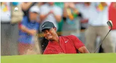  ?? FOTO: DAVIES/DPA ?? So stark wie bei den British Open am vergangene­n Wochenende hat man Superstar Tiger Woods lange nicht Golf spielen sehen.