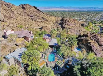  ??  ?? A funicular railway system provides access to actor Suzanne Somers’ 73-acre estate in Palm Springs, California.