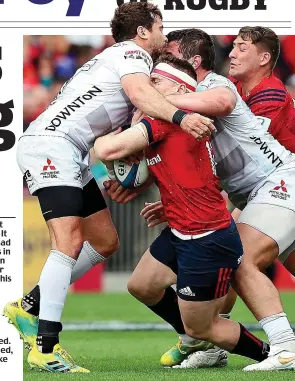  ?? PA ?? Flashpoint: Cipriani’s shoulder crashes into Scannell’s head