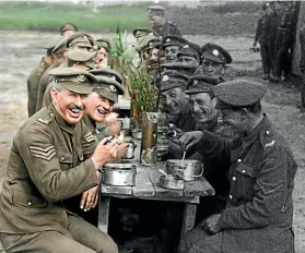  ??  ?? The director has cleaned up and colourised archival footage from World War I.