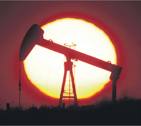  ?? Reuters ?? An oil pump near Paris. Global oil prices have surged 10 per cent since the beginning of the year