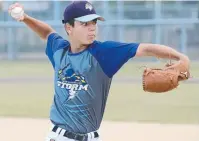  ??  ?? THROWING HEAT: Mirai Dymond, 15, on the mound.